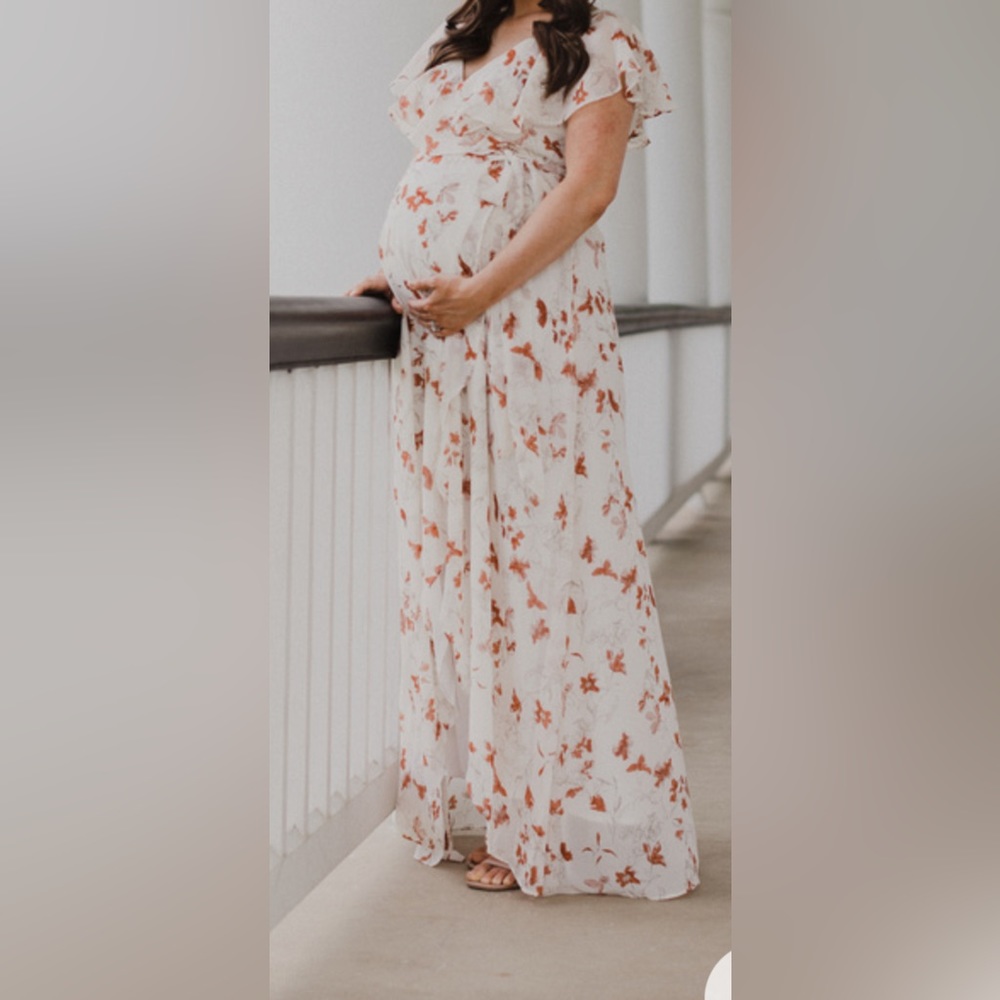 EUC midi/maxi rust floral dress